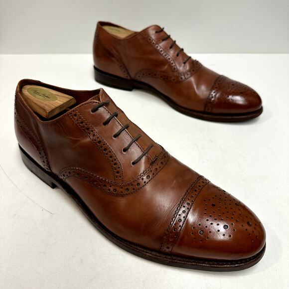 VERY GOOD Grant Stone x J. Crew Ludlow Oxford Semi-Brogues Brown US 10.5